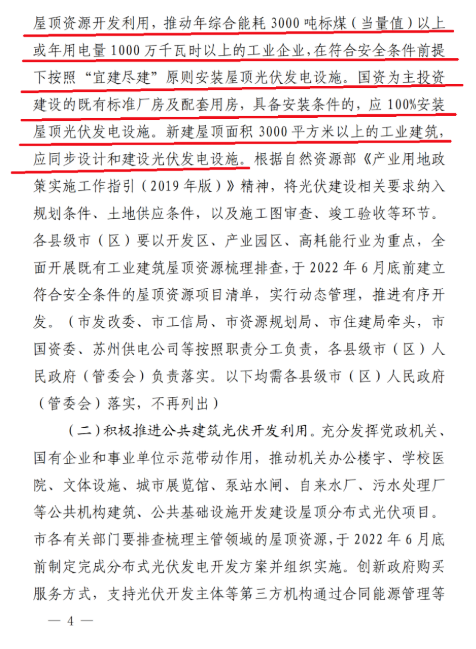 蘇州：國企廠房100%安裝分布式光伏！