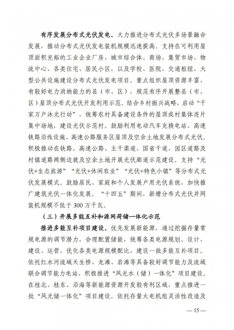 廣西“十四五”規(guī)劃：大力發(fā)展光伏發(fā)電，到2025年新增光伏裝機15GW！