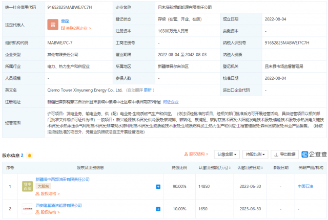 中國(guó)石油、隆基投資成立能源公司